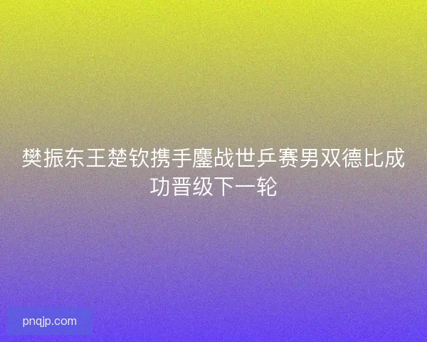 樊振东王楚钦携手鏖战世乒赛男双德比成功晋级下一轮